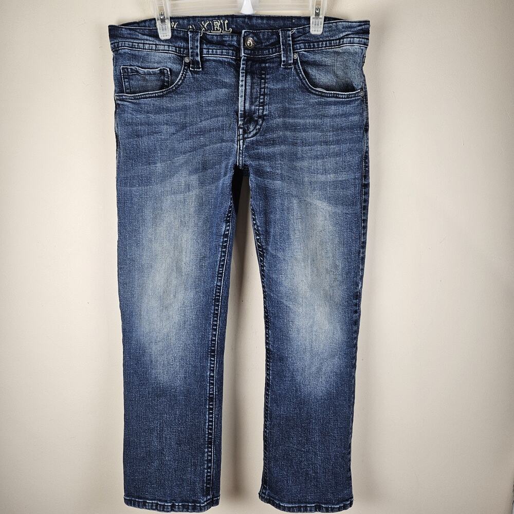 TK Axel Slim Boot Cut Men's Jeans Size 34x30 FIT 34X27 Blue Stretch